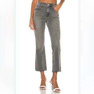 Trave gray high rise raw hem jeans dark gray 30817